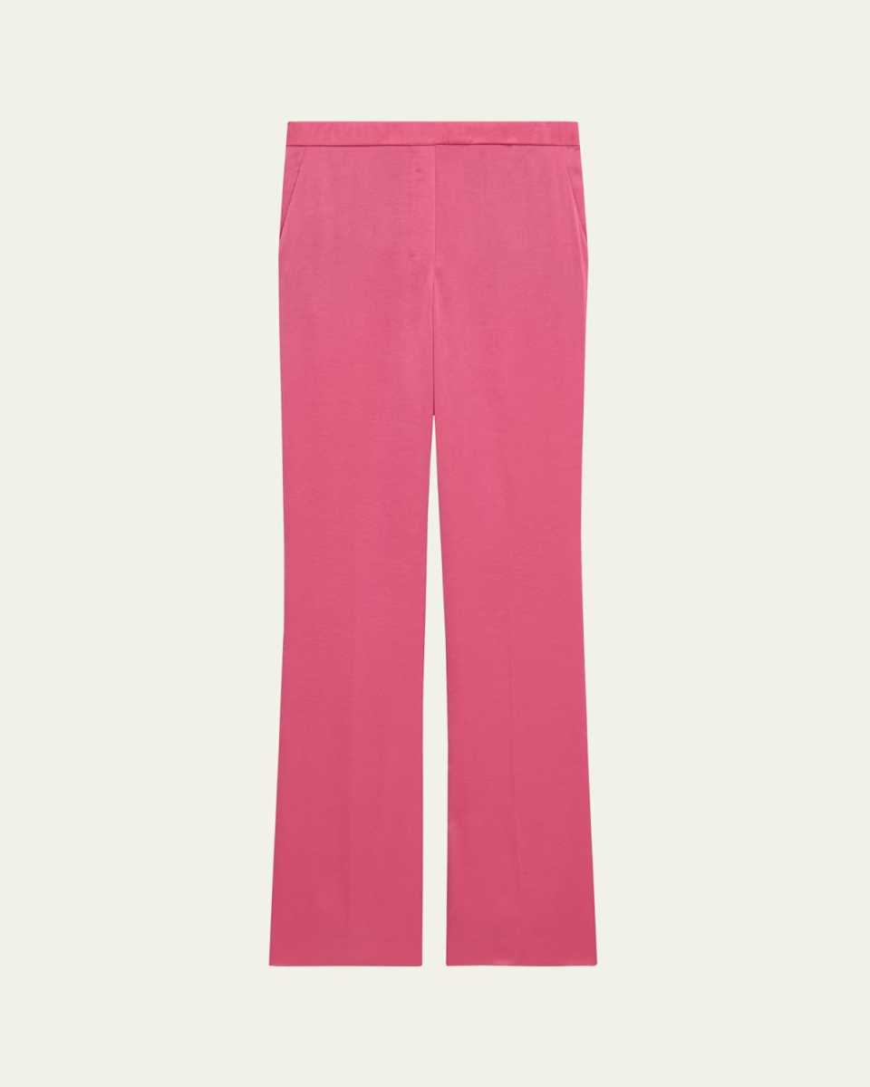 Crushed Satin Slim Pull-On Pants